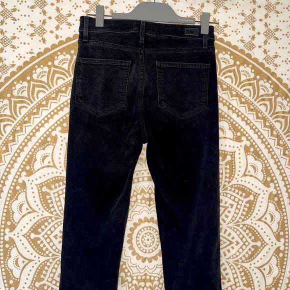 ✨HP✨  “PAIGE” LADIES BLACK ZIP & BUTTON-UP HOXTON CROP RIPPED JEANS, SIZE 27 - Picture 7 of 9